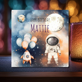 Lieve verjaardagsuitnodiging voor astronaut uit de kaart