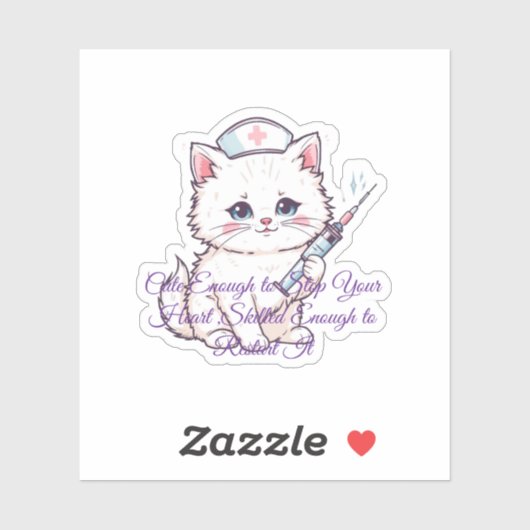 Lieve Verpleegster Kat Verpleegkundige Student Afs Sticker (Vel)