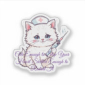 Lieve Verpleegster Kat Verpleegkundige Student Afs Sticker (Voorkant)