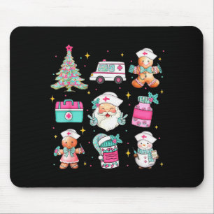 Lieve Verpleegster Kerstboom Kerstman Medisch Them Muismat