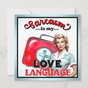 Lieve Verpleegster Pin-up_ Liefdestaal Feestdagenkaart