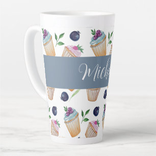 Lieve verse urbane aquarelillustratie latte mok