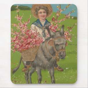 Lieve vintage ansichtkaart muismat