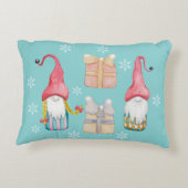 Lieve Vintage Kerst Gnome Accent Kussen (Achterkant)