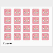 Lieve Vintage Kerstcadeau Kabouters Vierkante Sticker (Vel)