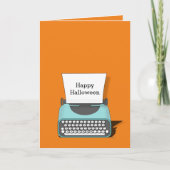 Lieve Vintage Schrijfmachine Gelukkig Halloween Ka Kaart (Voorkant)