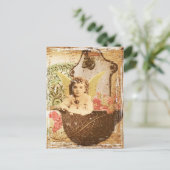 Lieve Vintage Tuinfee Collage Briefkaart (Staand voorkant)