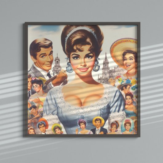 Lieve Vintage Vrouw Poster