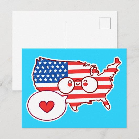 Lieve Vlag van de VS kaart (Voorkant / Achterkant)