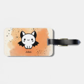 Lieve Vleermuis Vriend - Kawaii Minimalistische Ki Bagagelabel (Achterkant horizontaal)