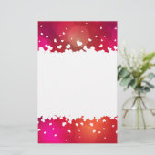 Lieve Vliegende Hearts Border Stationery Letterhea Briefpapier (Staand voorkant)