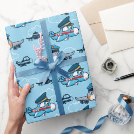 Lieve Vliegerende Vliegtuigpiloot Cadeaupapier