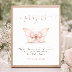 Lieve Vlinder Blush Boog Shower Gebed Voor Baby Poster