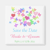 Lieve vlinders, roze harten, behalve de datum magneet (Voorkant)