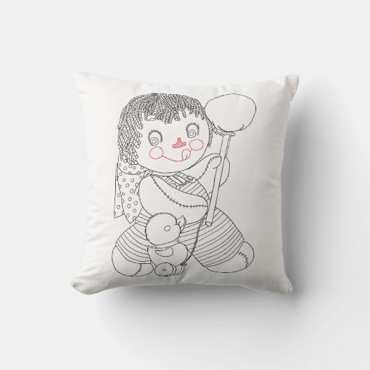 Lieve vodden pop speelgoed eend handgetekende kuns kussen (Voorkant)
