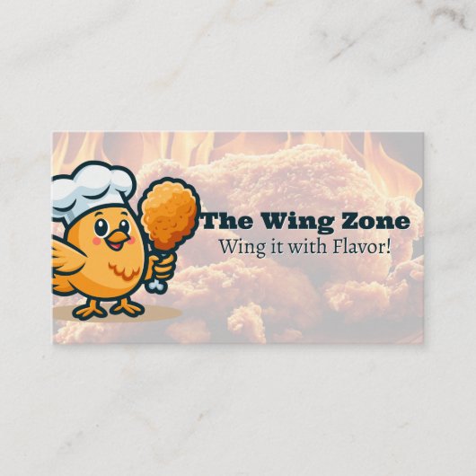 Lieve Vogel Mascotte | Fried Chicken Restaurant Visitekaartje (Voorkant)