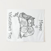 Lieve Vogels Liefdeskoppel Uil Romance Lijnkunst N Wandkleed (Voorkant (horizontaal))