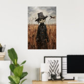 Lieve vogelverschrikker in herfstveldprint, Hallow Poster (Thuiskantoor)