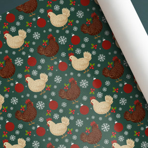 Lieve Volkskunst Rustige Kerstmis Cadeaupapier