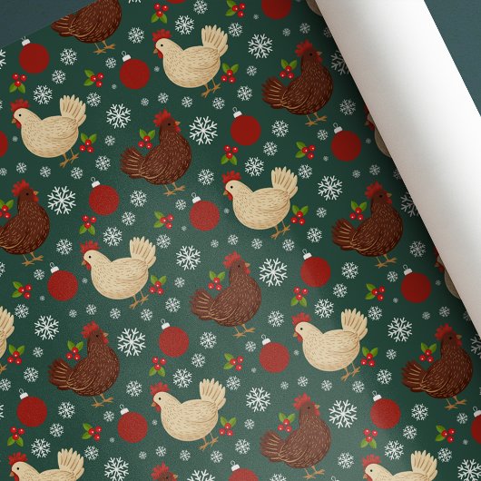 Lieve Volkskunst Rustige Kerstmis Cadeaupapier