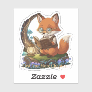 Lieve Vos Boekenwurm "Eén Hoofdstuk Maar" Whimsic Sticker