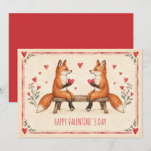Lieve Vos Valentijnsdag Kaart