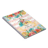 Lieve Vos Waterverf Delicate Bloemen Meisje Dagboe Notitieboek (Rechterzijde)