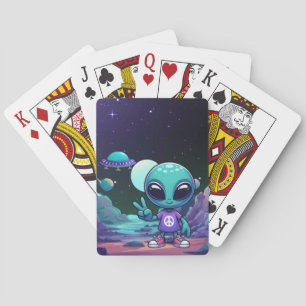 Lieve Vredesalien & Ruimteschip Pokerkaarten