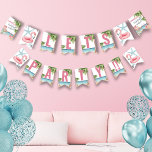 Lieve vrijgezellenfeest voor dames vlaggetjes<br><div class="desc">Gemaakt om in één rij te gebruiken, of in twee rijen te knippen! Een koel waterverf strandthema met tinten roze en turquoise, dat de sfeer aangeeft voor een strandvakantie met de bruid en haar beste vriendinnen. Van reizen naar Florida, Californië, of zelfs iets internationaler zoals Mexico, Hawaï of de Bahama's,...</div>