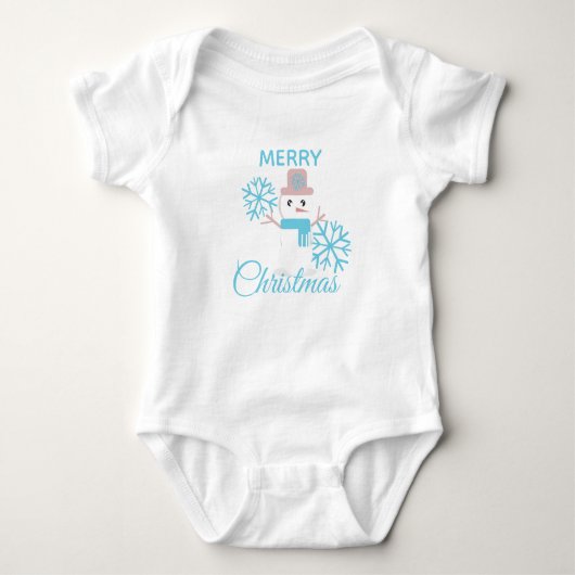 Lieve vrolijk kerstman sneeuwvlokken karakter romper (Voorkant)