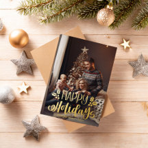 Lieve vrolijke feestdagen folie kerstkaart
