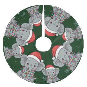 Lieve vrolijke olifant kerstboom dierentuin safari rok