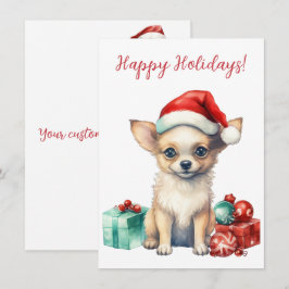 Lieve vrolijke vakantie Chihuahua-watercolorcards