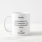 Lieve vrouw Grappige liefde Koffiemok (Links)