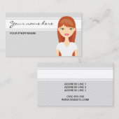 Lieve vrouw met lang rood haar visitekaartje (Voorkant / Achterkant)