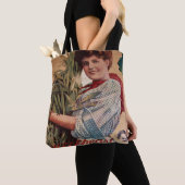 Lieve vrouw met maïs tote bag (Dichtbij)