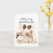 Lieve vrouwen bruidsmeisje voorstel  kaart (Gele Bloem)