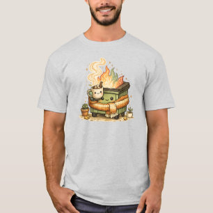 Lieve vuilcontainerbrand gezellige chaos grap t-sh t-shirt