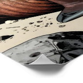 Lieve Walrus op een Zandstrand  Poster (Hoek)