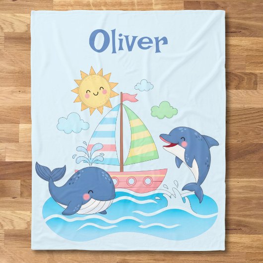 Lieve Walvis- en Dolfijnzeilboot Fleece Deken