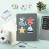 Lieve Walvis, Zeester & Zeilboot ID1251 Sticker (iPad Cover)