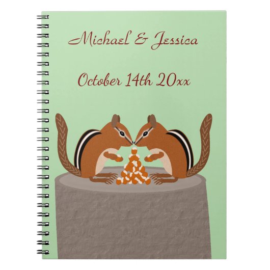 Lieve Wangetanden Herfst Bruiloft Custom Notitieboek (Voorkant)