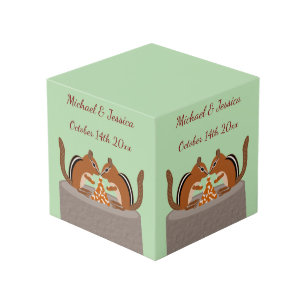 Lieve Wangetjes Herfst Bruiloft Aangepaste Foto Up Kubus