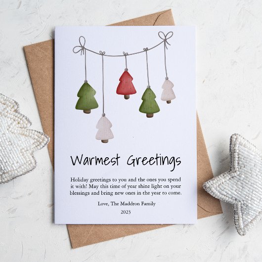 Lieve Warme Groeten Kerstkaart Plat