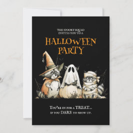 Lieve Wasbeer Griezelige Bende Grappig Halloween F Kaart