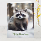 Lieve wasbeer kaart (Gele Bloem)