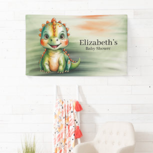 Lieve Waterverf Dinosaur Baby Shower Welkom Spandoek