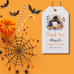 Lieve Waterverf Geest Gothic Baby Borrel Cadeaulabel