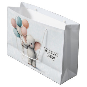 Lieve waterverf illustratie van een babyolifant groot cadeauzakje
