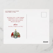 Lieve Waterverf Kabouters Prettig Kerstfeest Folie Feestdagen Briefkaart (Achterkant)